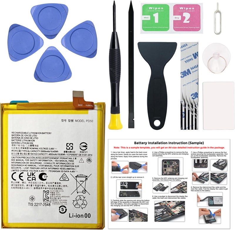MAXSHARKS Compatible with Moto G Power 2023 5G Battery Replacement Kit, PD50 Upgraded Battery for XT2311 Series, with Repair Tools & Manual - Image 1